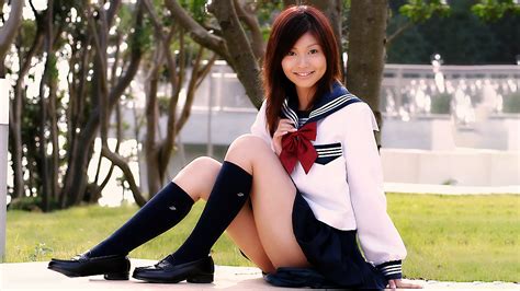 Wallpaper Schoolgirl Japanese Cute Sexy Exotic Model