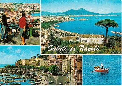 Saluti Da Napoli Postcard Cartoline Anni 80 Estate