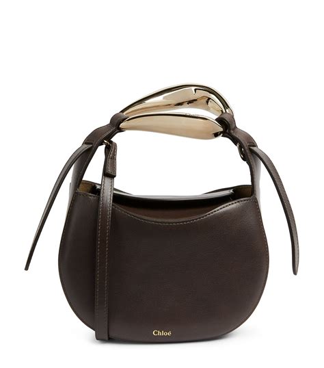 Chloé Brown Small Leather Kiss Top Handle Bag Harrods Uk