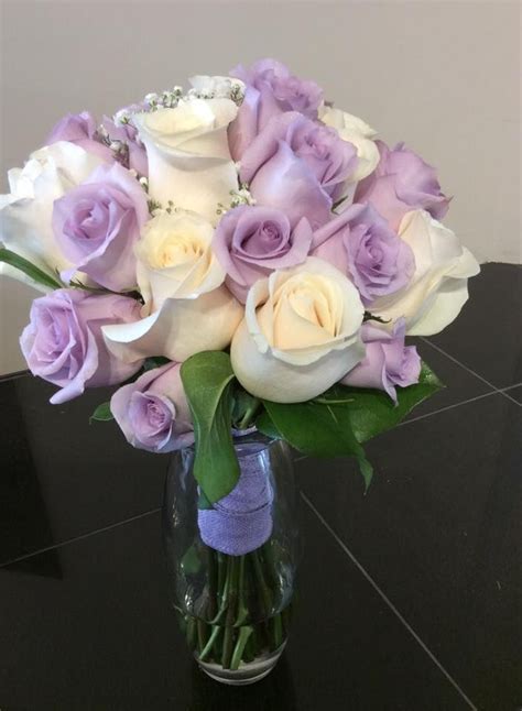 All Lavender And White Rose Wedding Bouquet White Rose Wedding