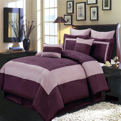 Royal Hotel Bedding Wendy Purple Olympic Queen Size Luxury 8 Piece