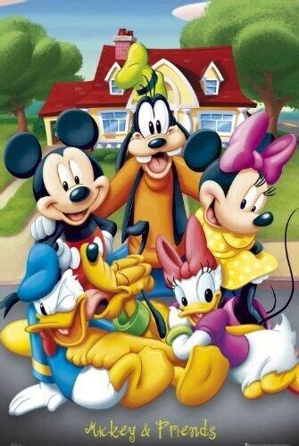 Mickey Minnie Mouse Goofy Donald Duck Daisy Poster Walt Disney Ebay