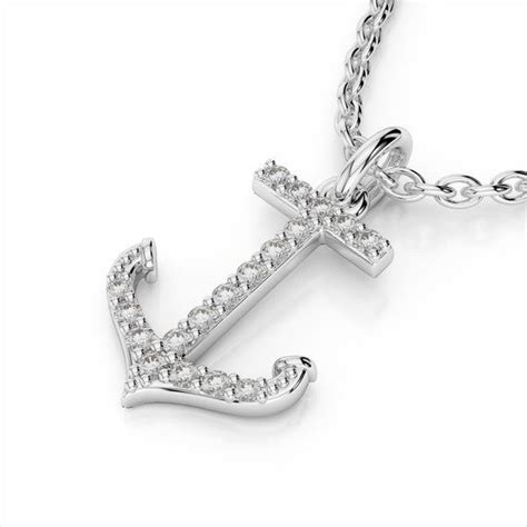 Free shipping, no minimum · jewelry protection plans Diamond Anchor Pendant - Anchor Necklace - Authentic 14k ...
