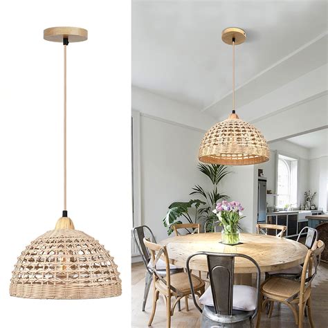 Buy Rattan Pendant Lights Hanging Lamp Boho Wicker Pendant Light