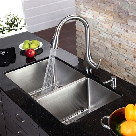 Stainless Under Mount Double Bowl Sink Mixed Black Tone Counter Top