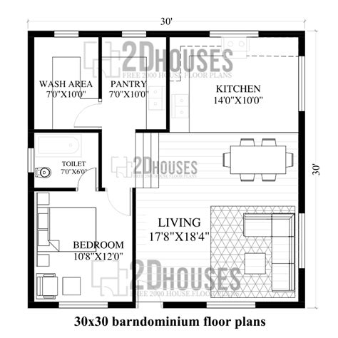 √ 30x30 Barndominium Floor Plans 2d Houses