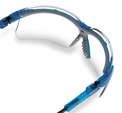 honeywell uvex safety glasses anti fog anti scratch brow foam lining wraparound frame blue
