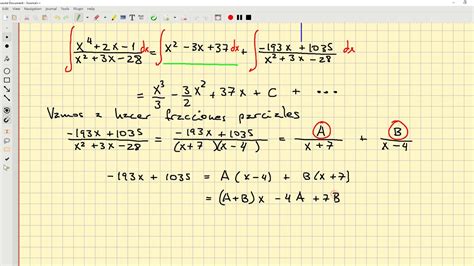 Cálculo Fracciones Parciales Ejercicio Youtube