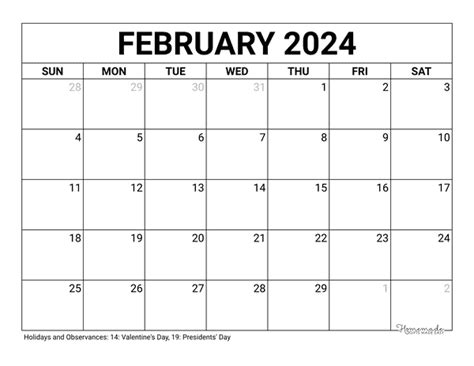 February 2024 calendar