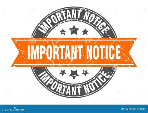 Important Notice Stamp Stock Vector Illustration Of Circle 162724481