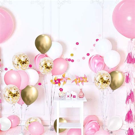 Mioparty™ Pink Marble Gold Wedding Decorations Confetti Latex Party