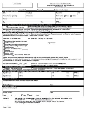 Fillable Online 2013 Termination Form FINAL Doc Fax Email Print