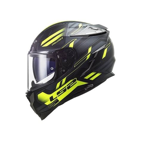 Casco Integral Ls Ff Challenger Spin Negro Mate Amarillo