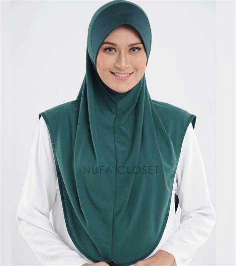 tudung instant muslimah khadijah green needa collection