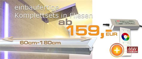 Nur das aluprofil ohne led und glasabdeckung. LED Leiste für Dusche Bad & Fliesen, LED Dusche ...