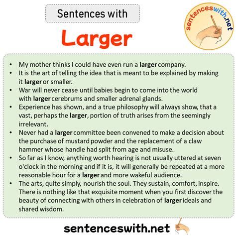 Sentences With Larger Sentences About Larger Sentenceswithnet