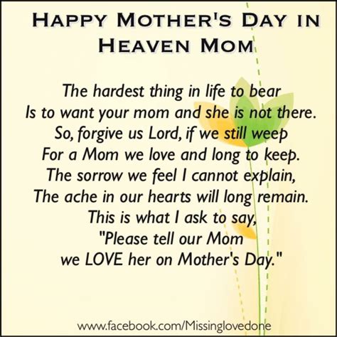 Mom In Heaven Happy Mother Day Quotes Mothers Day In Heaven Mom In Heaven Quotes