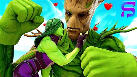 She Hulks Kiss Turns Groot Into The Hulk Fortnite Short Youtube