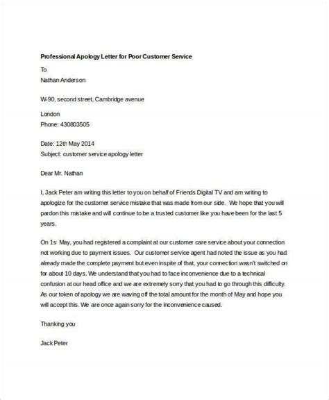 Professional Apology Letter 12 Free Word Pdf Format Download