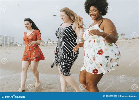 Curvy Women At The Beach Stock Photo Image Of Friends 130263950