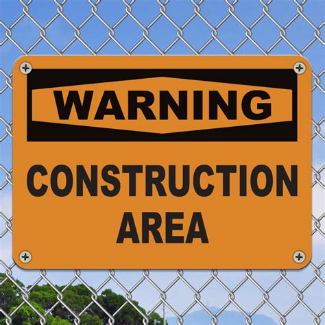 Warning Construction Area Sign Claim Your 10 Discount
