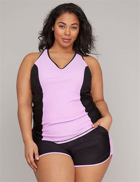 Perforated Active Swim Tankini Top With Built In Underwire Bra