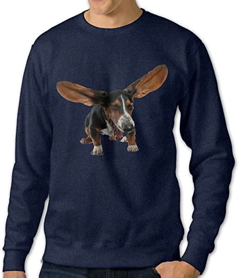Basset Hound Dog Mens Crew Neck Sweater Sweatshirt Pullover Hoodie