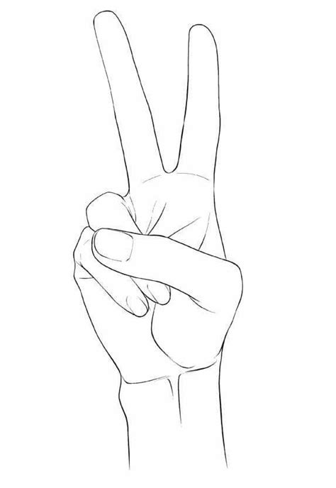 Hand Pose Hand Reference Hand Drawing Reference Peace Sign Drawing