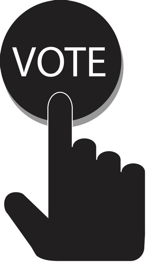 Hand Pressing A Button With The Text Vote Icon On White Background