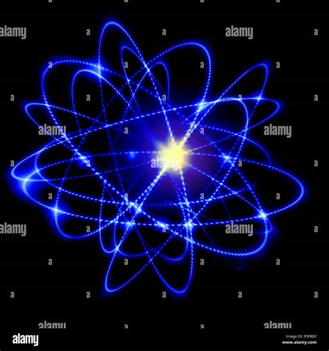 Image Of Color Atoms And Electrons Physics Concept Stock Photo