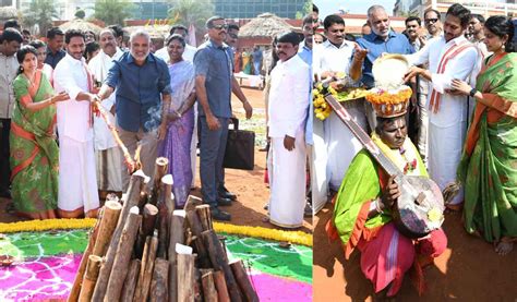 Andhra Pradesh Cm Jagan Wife Participate In Sankranti Celebrations