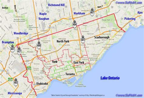 Municipalities Toronto Map Map Of Municipalities Toronto Canada