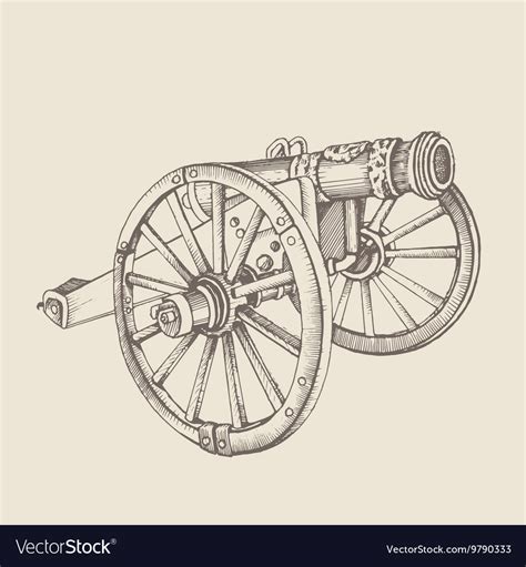 retro old style cannon royalty free vector image