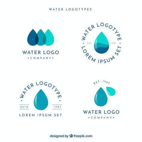 Free Water Logos Collection For Companies In Flat Style Nohatcc