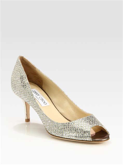 Jimmy Choo Isabel Glitter Pumps In Gold Champagne Lyst