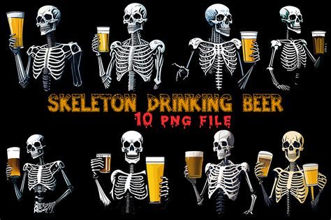 Skeleton Drinking Beer Part2 Graphic By Krasnevchik · Creative Fabrica