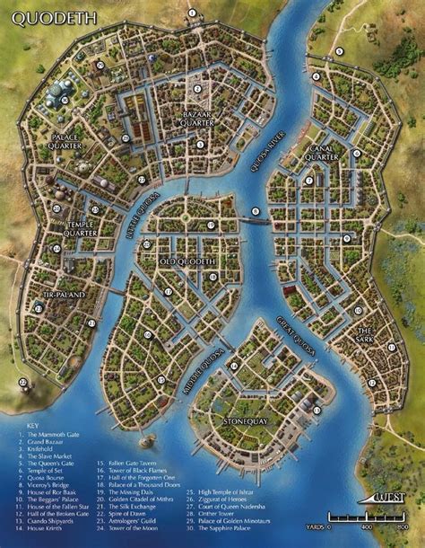 Map Of The City Of Quodeth Fantasy City Map Fantasy World Map Dnd City