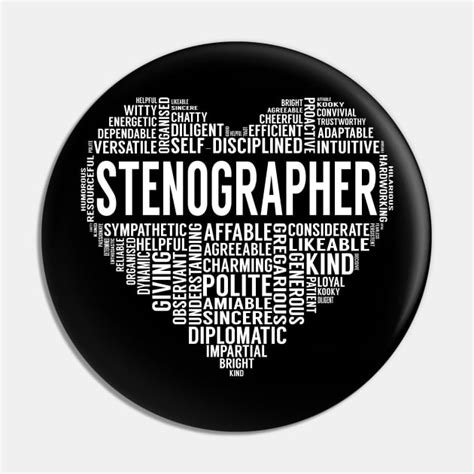 Stenographer Heart Stenographer Pin Teepublic