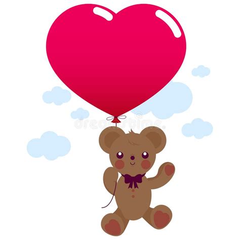 Teddy Bear Heart Balloon Stock Illustrations 3797 Teddy Bear Heart
