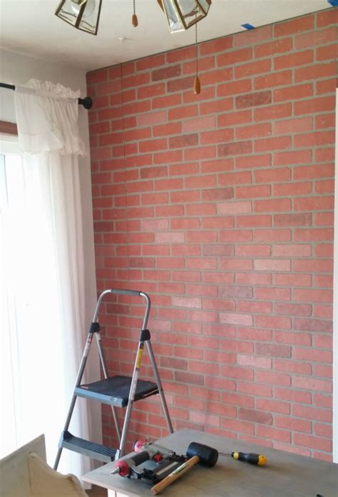 Living Room Makeover Faux Brick Wall Paneling Little