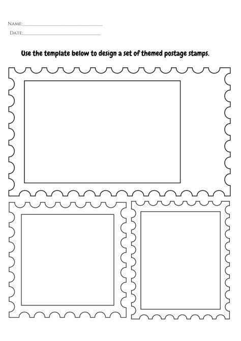 Design A Postage Stamp Template Happy Hive Homeschooling