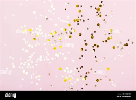 Confetti Pink Gold Glitter Background