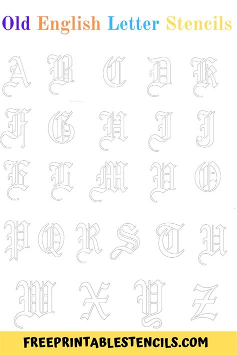 Old English Stencils Free Printable Old English Letters Letter