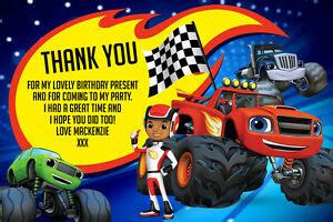 You can include your photo on any of the designs or it can be without. Personalised Blaze and the Monster Machines Birthday Party ...