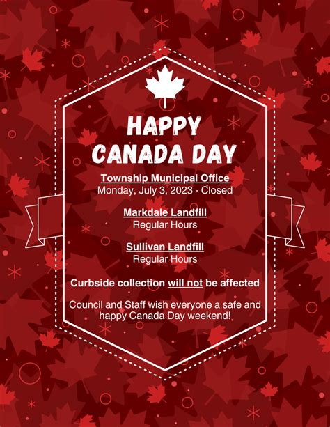 2023 Canada Day Hours Township Of Chatsworth