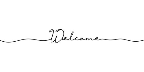Continuous Line Drawing Of Welcome Text 1762691 Vector Art At Vecteezy