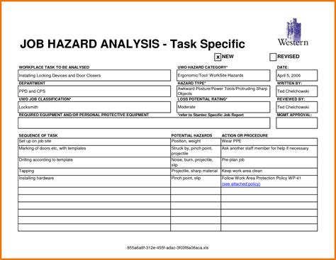 Job Safety Analysis Examples Pdf Word Pages Examples