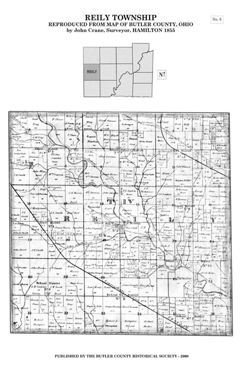 1855 Map Of Butler County Butler County Historical Society