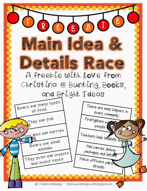 Main Idea And Supporting Details Worksheet With Answers