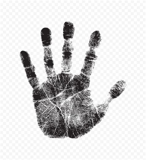 Hd Black Stop Hand Print Sign Png Citypng